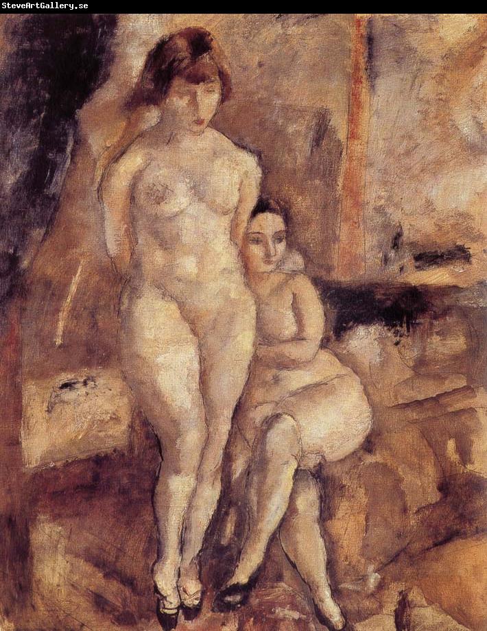 Jules Pascin Two model in the studio